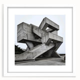 Brutalist Wall Art | Geometric Concrete Structure | Industrial Design Print