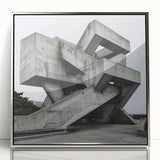 Brutalist Wall Art | Geometric Concrete Structure | Industrial Design Print