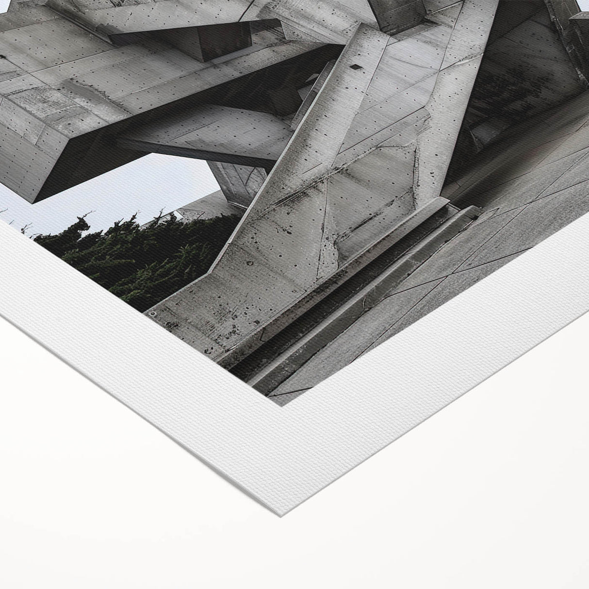Brutalist Wall Art | Geometric Concrete Structure | Industrial Design Print