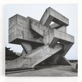 Brutalist Wall Art | Geometric Concrete Structure | Industrial Design Print