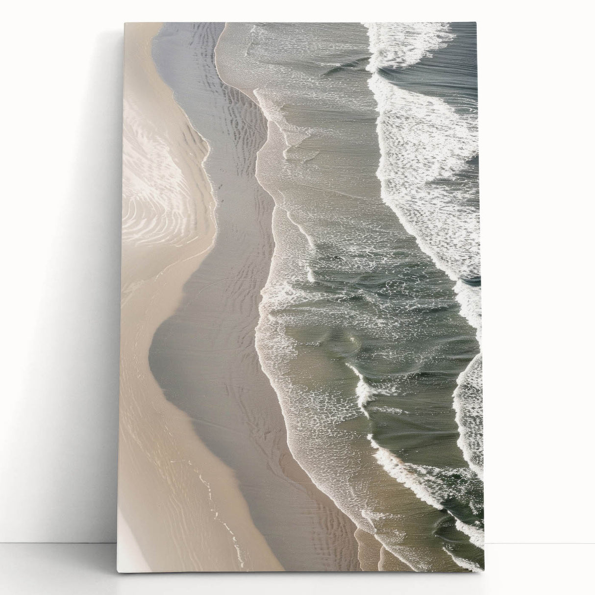 Serene Coastal Wall Art - Aerial Beach-Themed Ocean Print for Nautical Decor