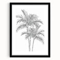 Monochrome Palm Trees Coastal Wall Art - Nautical Tropical Decor Print