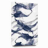 Abstract Navy Blue Coastal Wall Art - Ocean-Inspired Nautical Decor Print