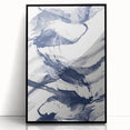 Abstract Navy Blue Coastal Wall Art - Ocean-Inspired Nautical Decor Print