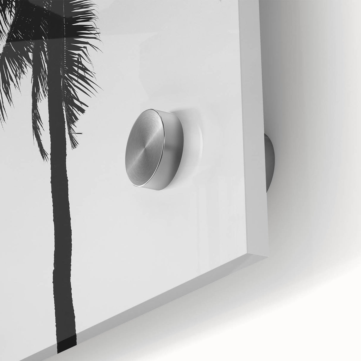 Black and White Palm Tree Silhouette - Minimalist Coastal Wall Art Print