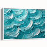 Textured Abstract Coastal Wall Art – Ocean Waves Blue Seaside Print