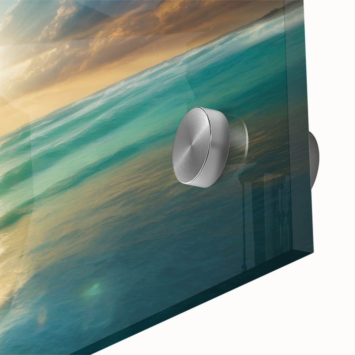Beach-Themed Art – Sunlit Ocean Waves Coastal Wall Art for Nautical Décor