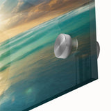 Beach-Themed Art – Sunlit Ocean Waves Coastal Wall Art for Nautical Décor