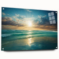 Beach-Themed Art – Sunlit Ocean Waves Coastal Wall Art for Nautical Décor