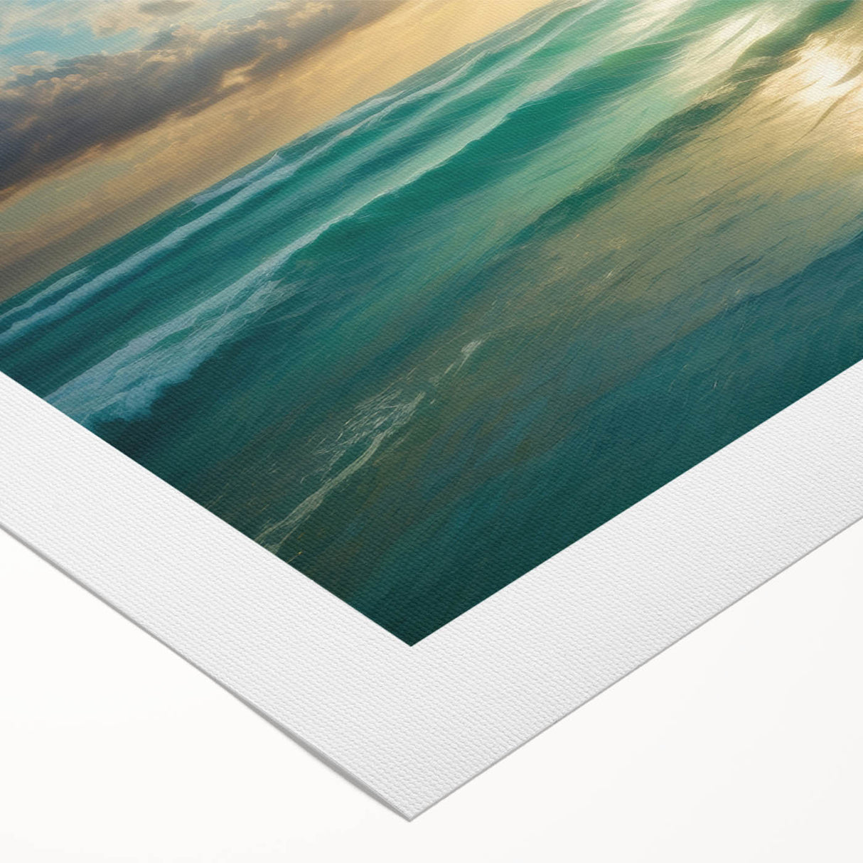 Beach-Themed Art – Sunlit Ocean Waves Coastal Wall Art for Nautical Décor