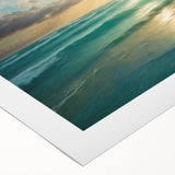 Beach-Themed Art – Sunlit Ocean Waves Coastal Wall Art for Nautical Décor