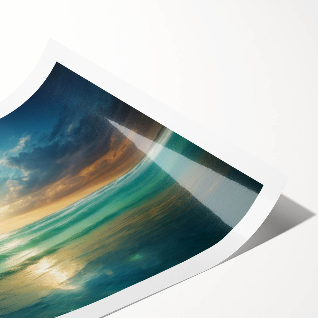Beach-Themed Art – Sunlit Ocean Waves Coastal Wall Art for Nautical Décor