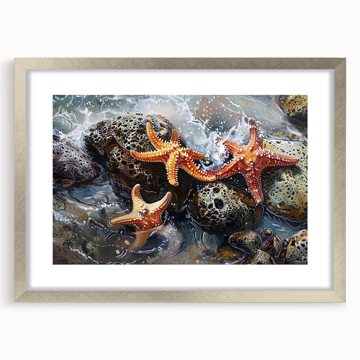 Coastal Wall Art – Starfish Ocean Art Prints for Nautical Home Decor