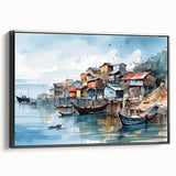 Seaside Artwork – Coastal Village Nautical Decor for Beach-Themed Homes