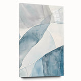 Abstract Blue and Gray Coastal Wall Art - Modern Nautical Decor Print