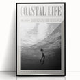 Monochrome Underwater Diver Coastal Wall Art - Magazine Style Print