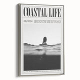 Coastal Wall Art - Surfer in Ocean Waves - Nautical Beach-Themed Print