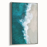Coastal Wall Art: Aerial Ocean Waves and Sandy Beach - Beach-Themed Decor