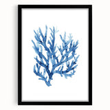 Coastal Wall Art: Blue Coral Illustration - Ocean-Inspired Nautical Print