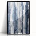 Coastal Wall Art: Deep Blue Vertical Strokes - Nautical Abstract Print