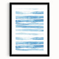 Coastal Wall Art: Light Blue Horizontal Stripes - Nautical Abstract Print