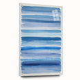 Coastal Wall Art: Blue Watercolor Stripes - Nautical Abstract Print