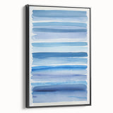 Coastal Wall Art: Blue Watercolor Stripes - Nautical Abstract Print