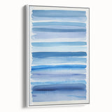 Coastal Wall Art: Blue Watercolor Stripes - Nautical Abstract Print
