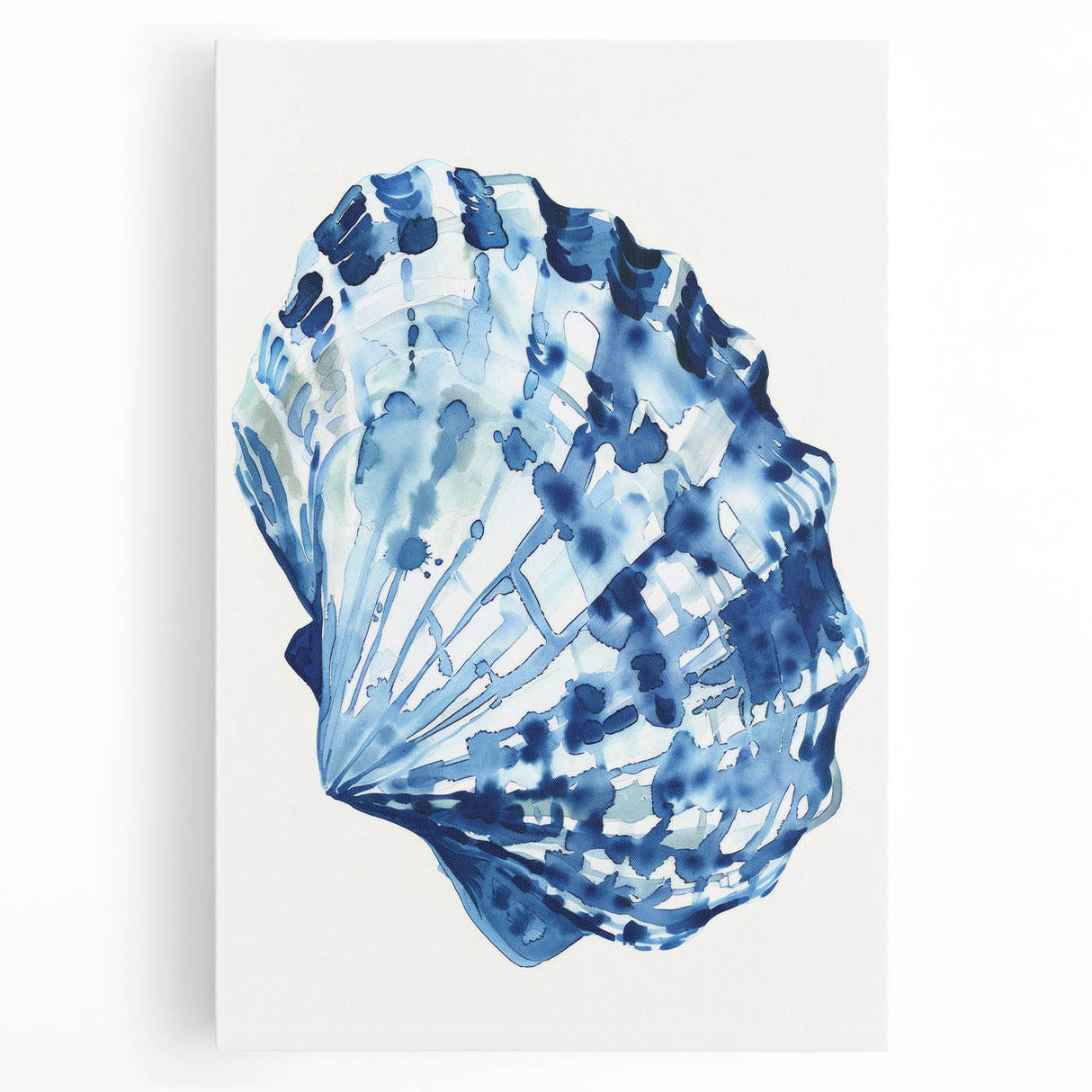 Coastal Wall Art: Blue Seashell Illustration - Ocean-Inspired Nautical Print