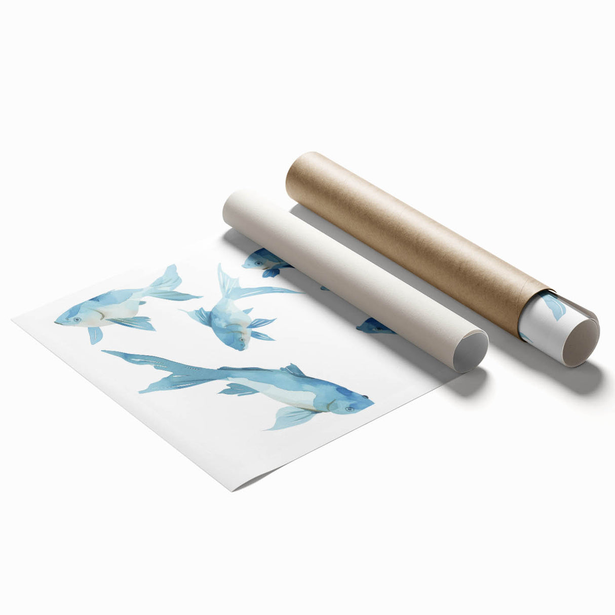 Watercolor Fish Coastal Wall Art – Ocean-Themed Nautical Print