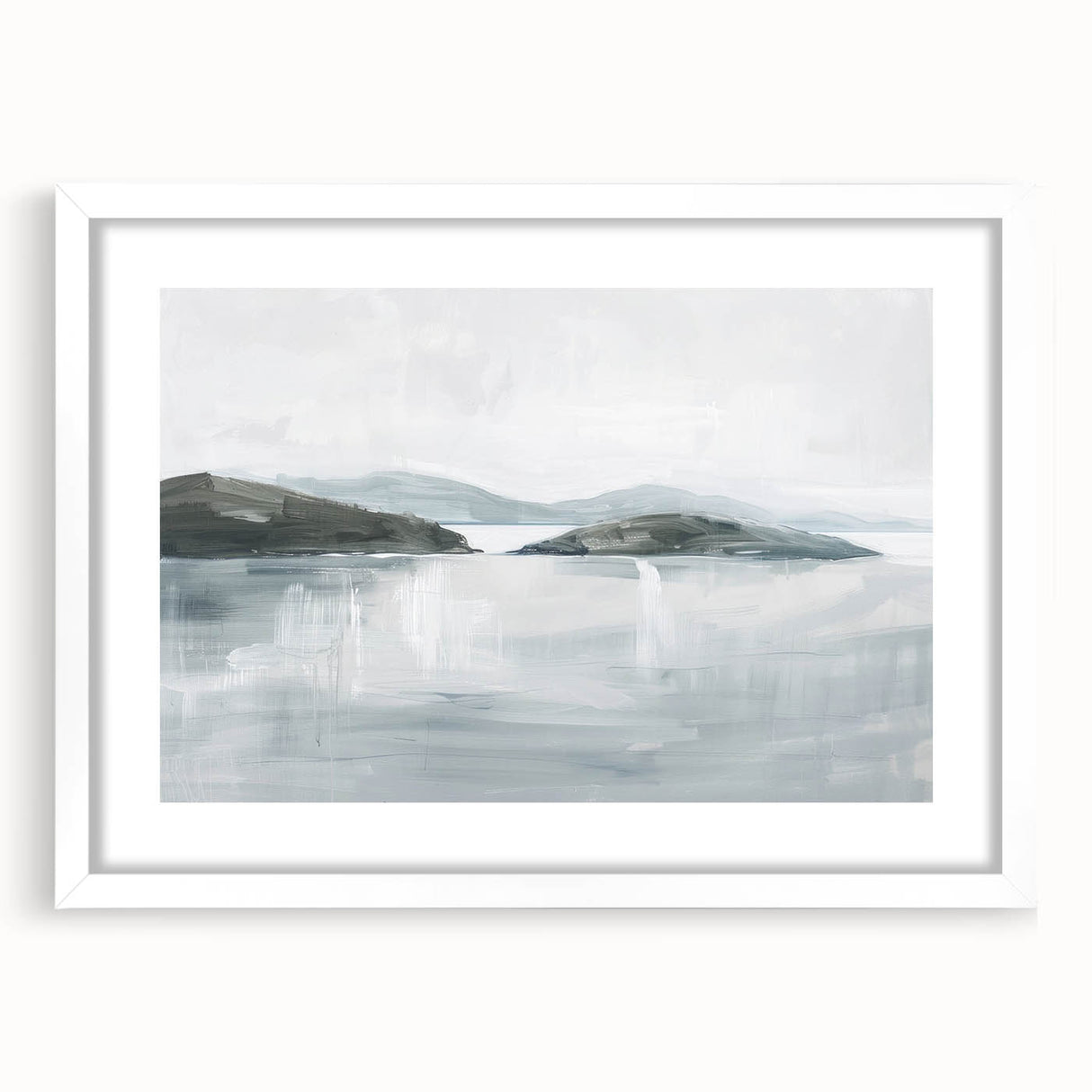 Minimalist Coastal Landscape Wall Art – Serene Seaside Ocean Print