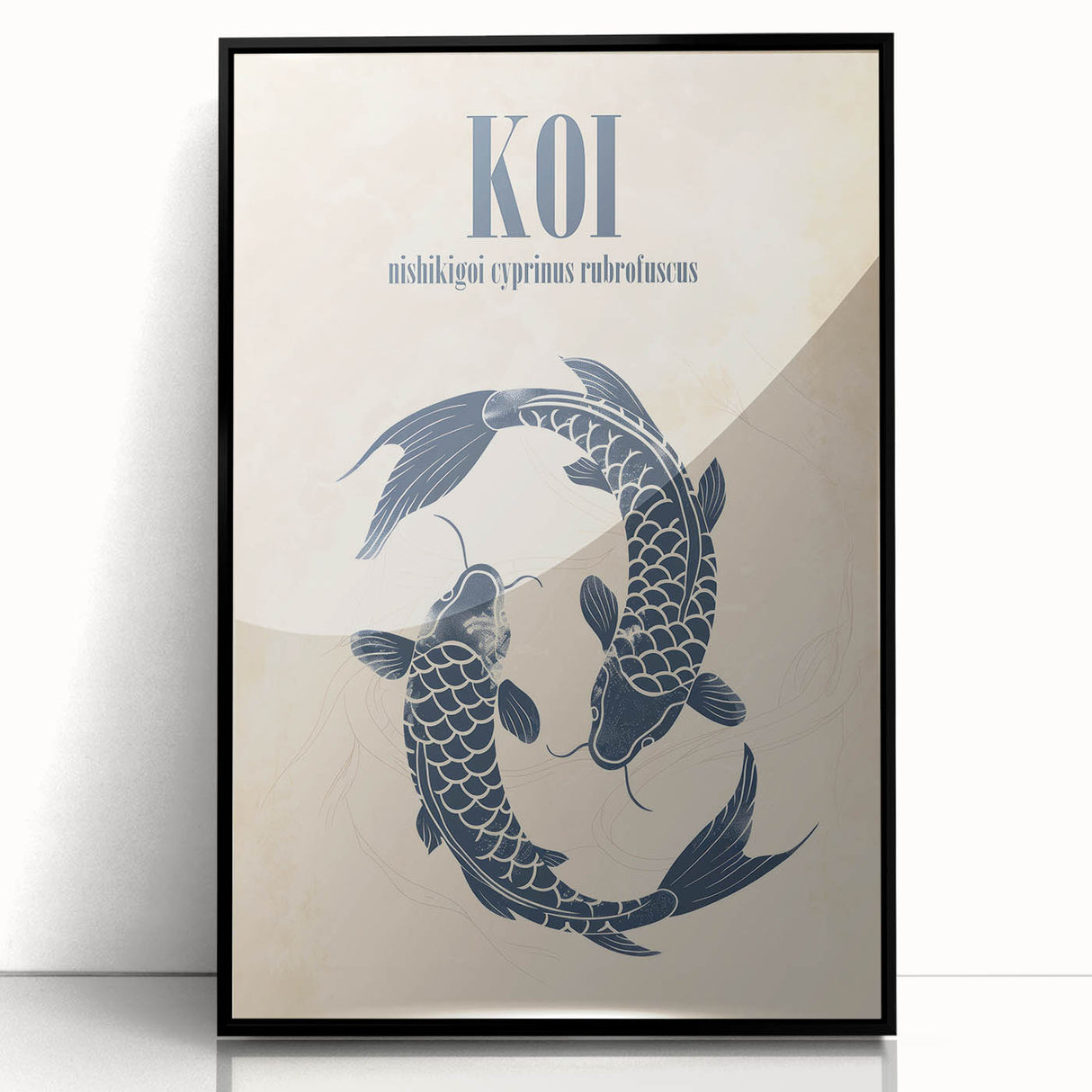 Coastal Wall Art: Koi Fish Illustration - Japanese-Inspired Nautical Print