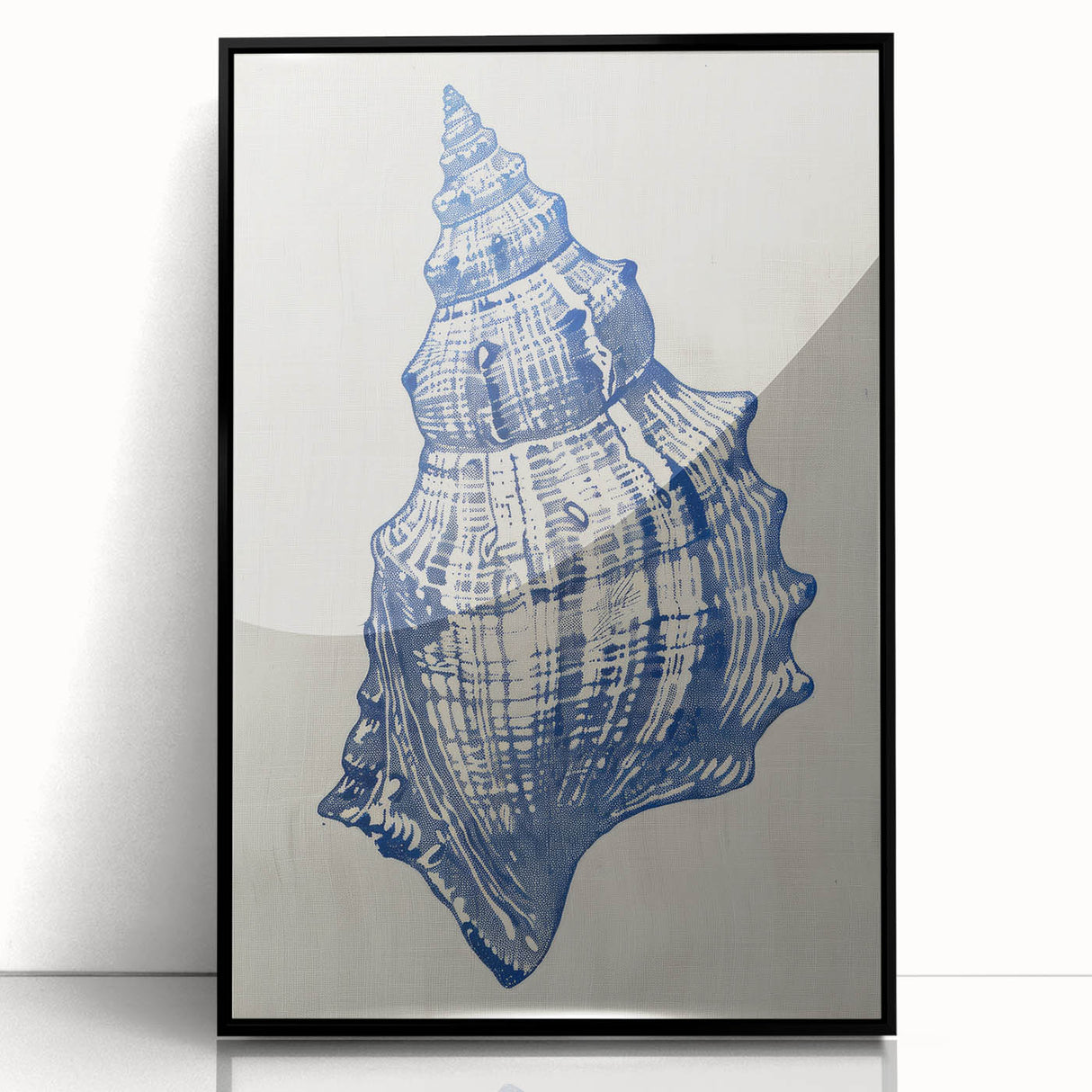 Coastal Wall Art: Blue Seashell Sketch - Nautical Ocean-Inspired Print