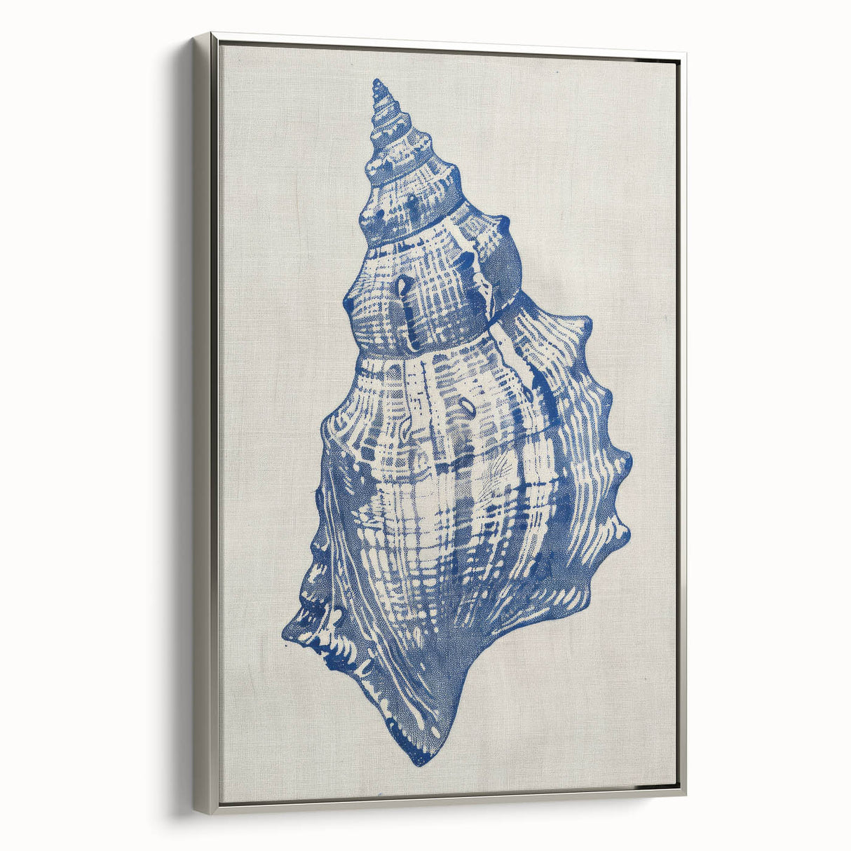 Coastal Wall Art: Blue Seashell Sketch - Nautical Ocean-Inspired Print