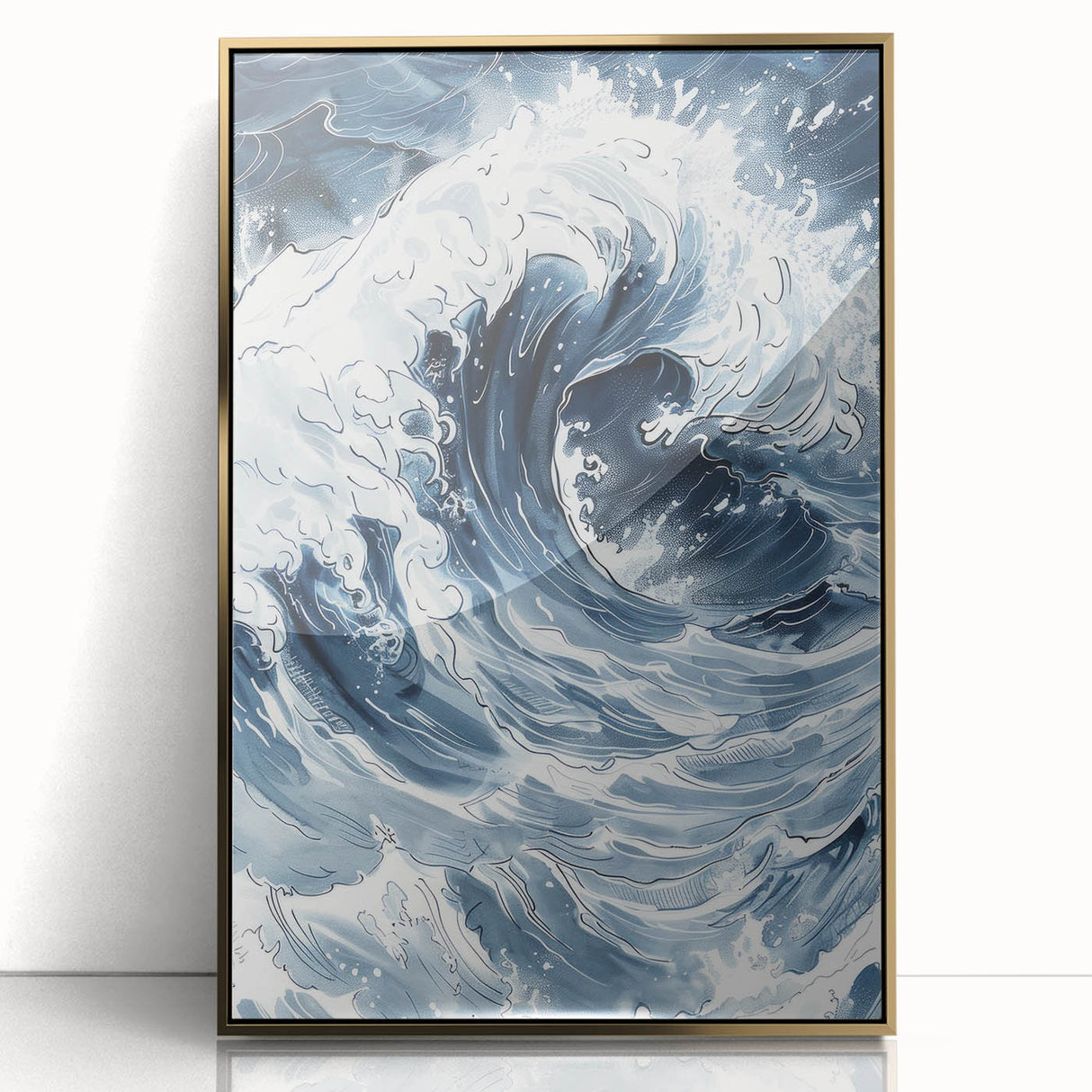 Dynamic Ocean Wave Coastal Wall Art - Nautical Seaside Decor Print