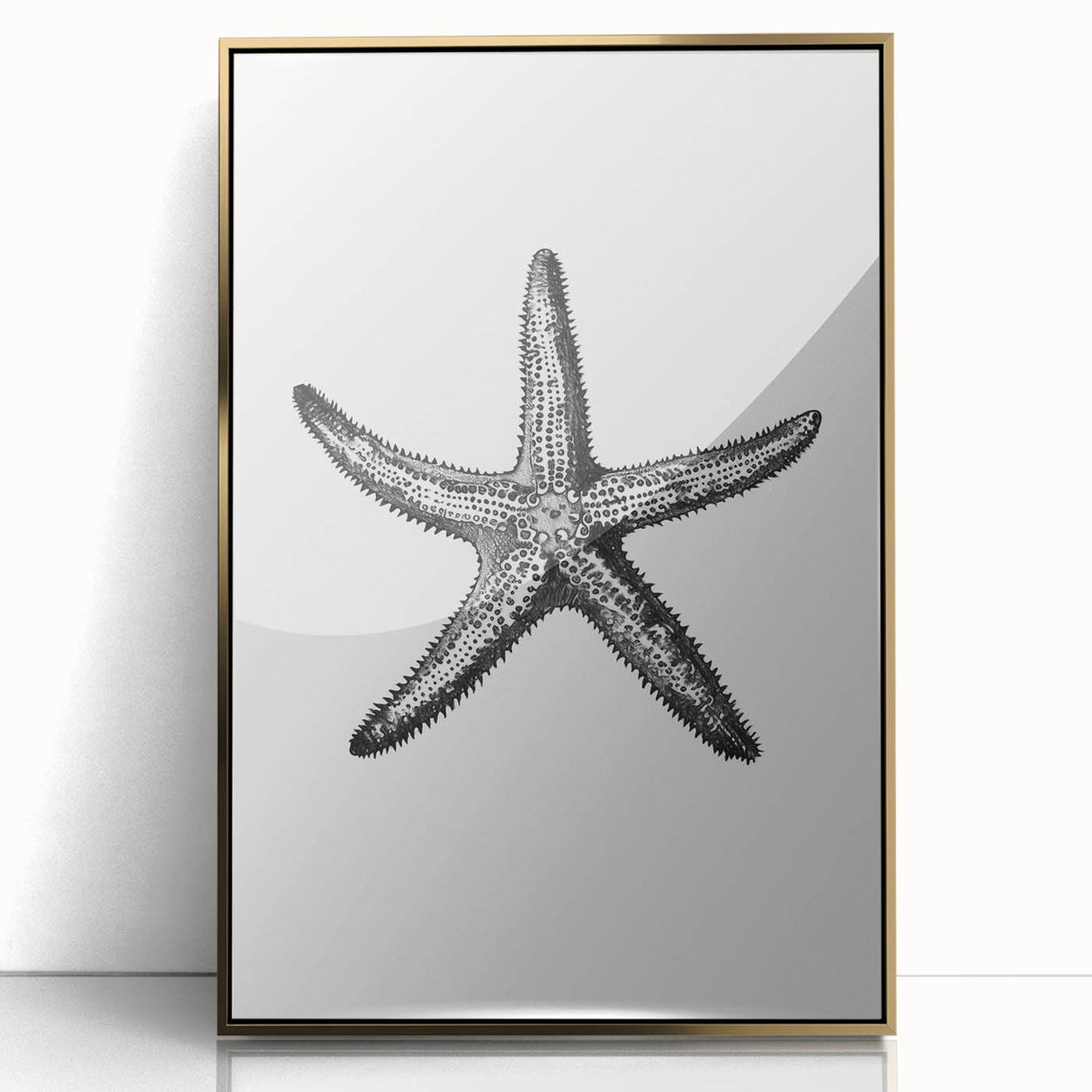 Black & White Starfish Coastal Wall Art - Nautical Decor Ocean Art Print