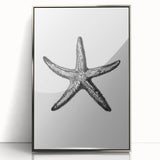 Black & White Starfish Coastal Wall Art - Nautical Decor Ocean Art Print