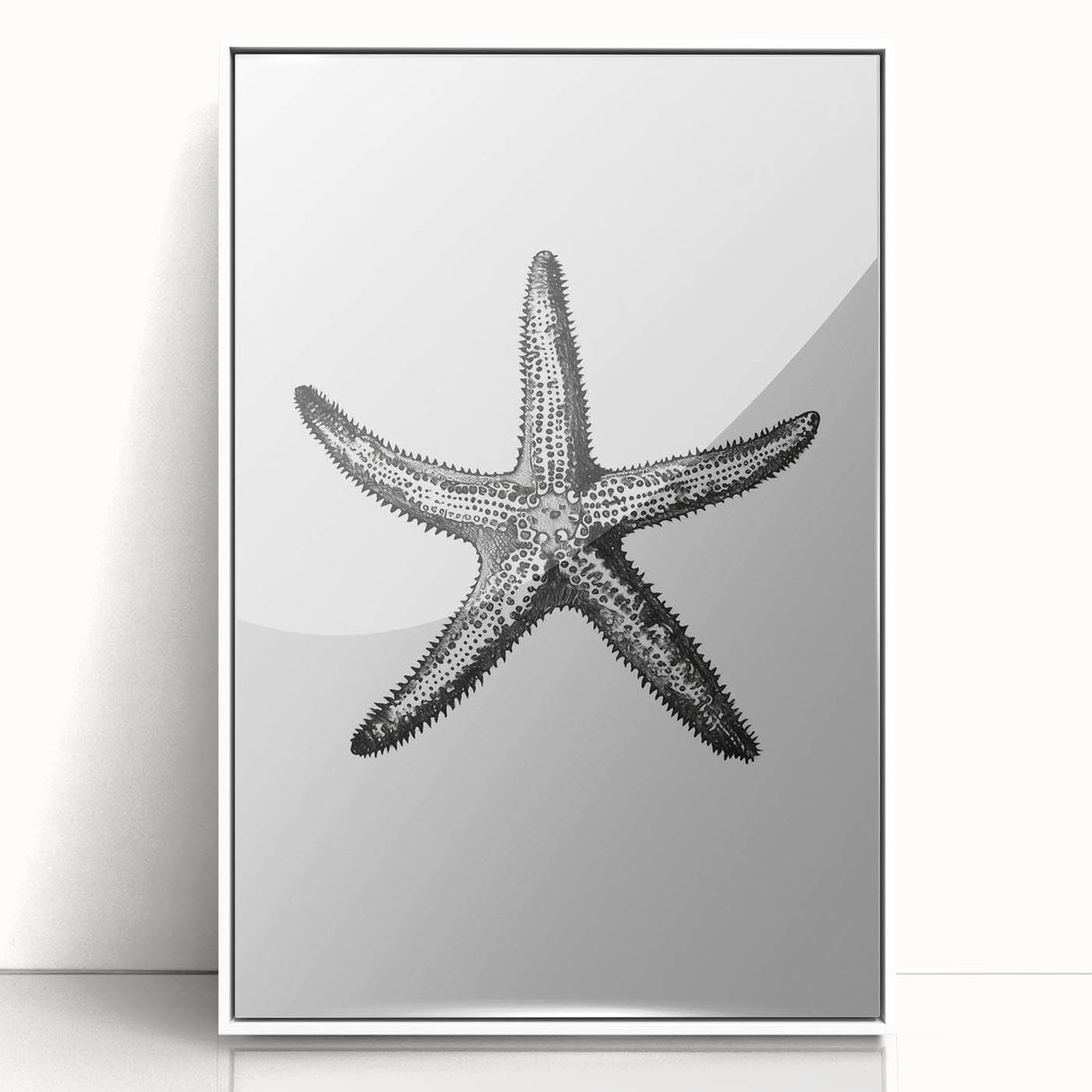 Black & White Starfish Coastal Wall Art - Nautical Decor Ocean Art Print