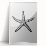 Black & White Starfish Coastal Wall Art - Nautical Decor Ocean Art Print