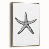 Black & White Starfish Coastal Wall Art - Nautical Decor Ocean Art Print