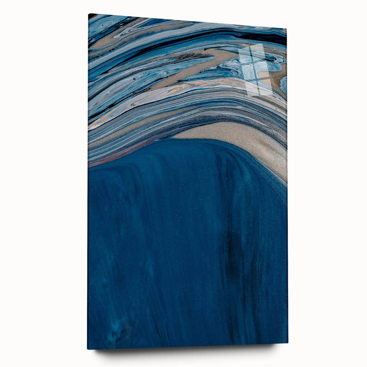 Coastal Wall Art - Abstract Blue Ocean Waves Beach-Themed Nautical Print