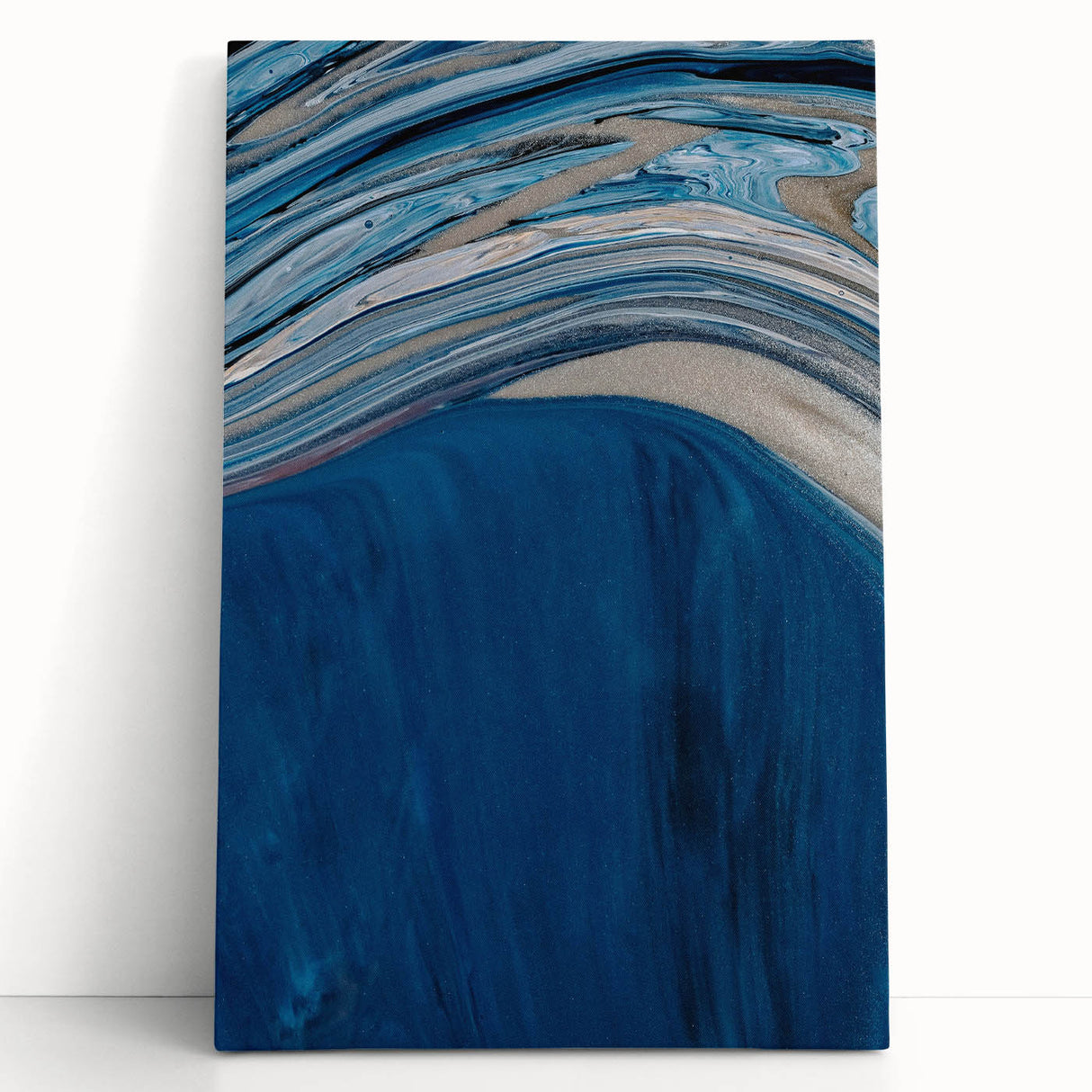 Coastal Wall Art - Abstract Blue Ocean Waves Beach-Themed Nautical Print