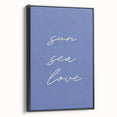 Coastal Wall Art - Minimalist 'Sun Sea Love' Beach-Themed Typography Print