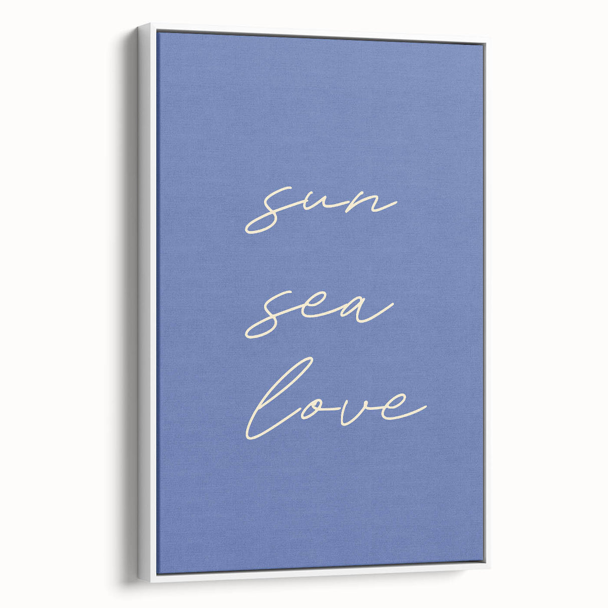 Coastal Wall Art - Minimalist 'Sun Sea Love' Beach-Themed Typography Print