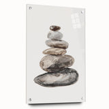 Neutral Coastal Rock Stack Wall Art - Beach-Themed Seaside Artwork