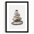 Neutral Coastal Rock Stack Wall Art - Beach-Themed Seaside Artwork