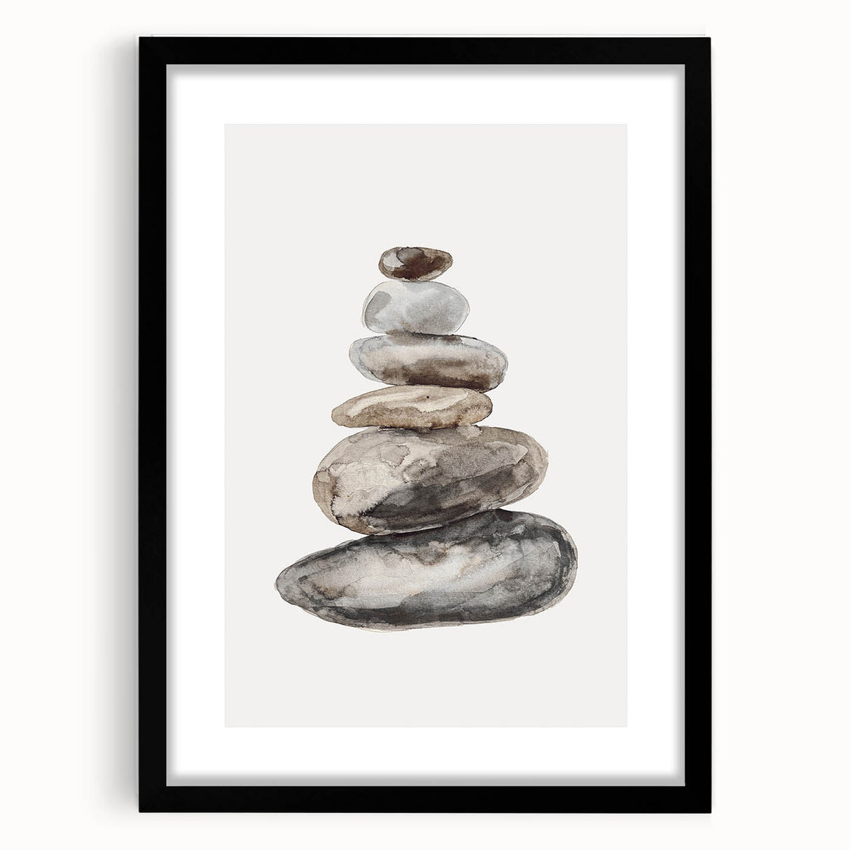 Neutral Coastal Rock Stack Wall Art - Beach-Themed Seaside Artwork