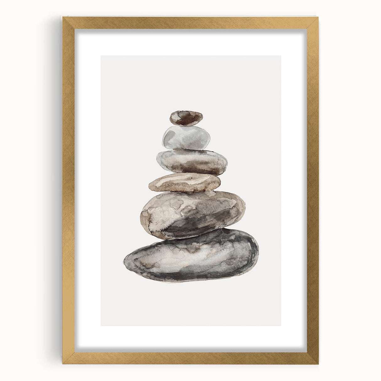 Neutral Coastal Rock Stack Wall Art - Beach-Themed Seaside Artwork