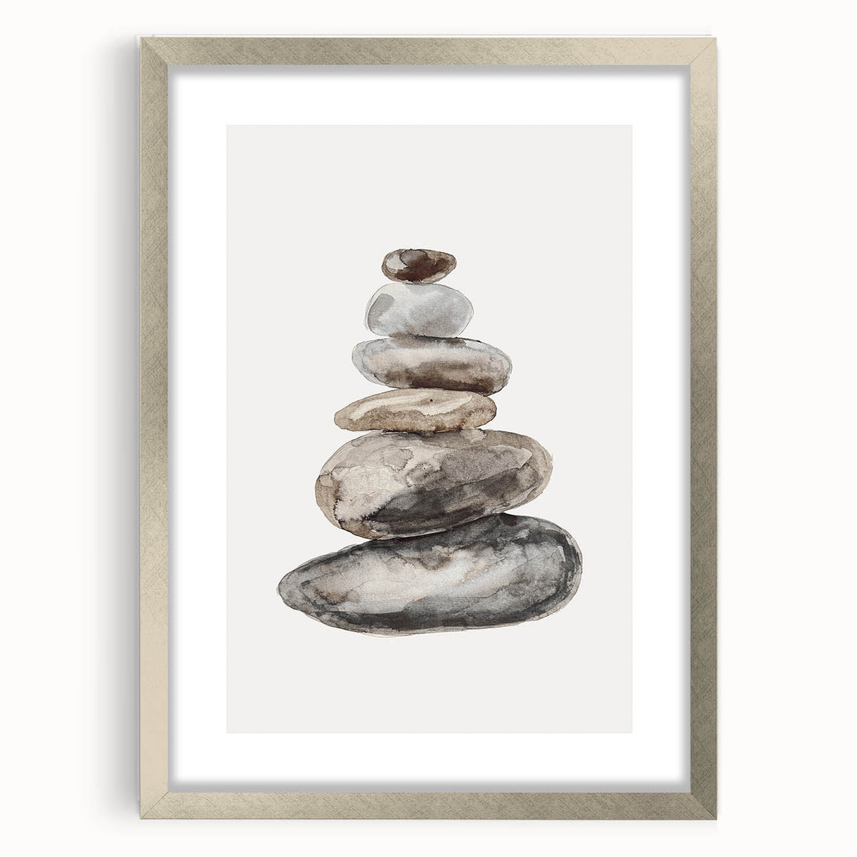 Neutral Coastal Rock Stack Wall Art - Beach-Themed Seaside Artwork