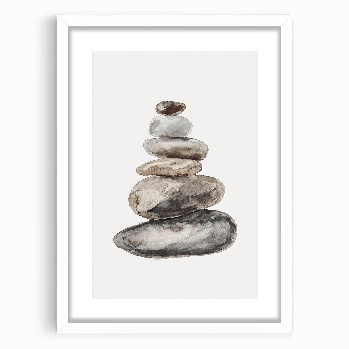 Neutral Coastal Rock Stack Wall Art - Beach-Themed Seaside Artwork